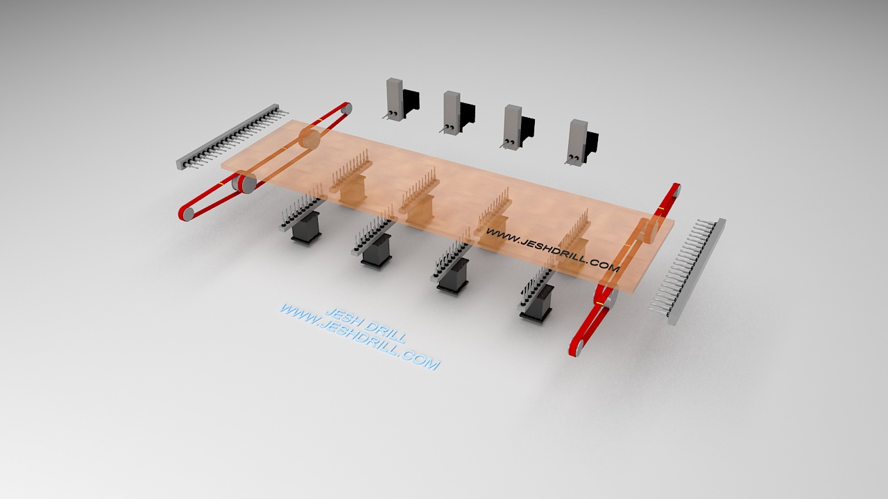 Woodworking 10 line boring machine